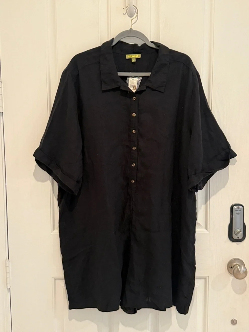 By Anthropologie Short-Sleeve Collared
Linen Romper - Picture 4 of 8